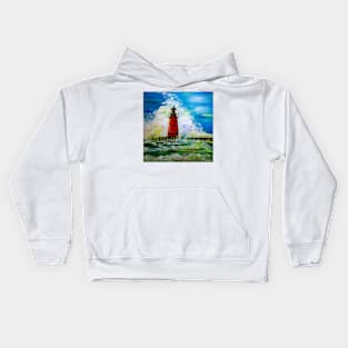 Red lighthouse Kids Hoodie